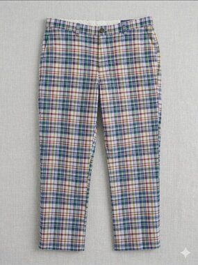 Vineyard Vines Plaid Multi Breaker Pants Lightweight Cotton Madras Style 32
